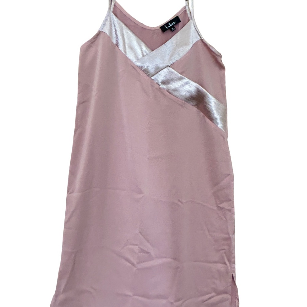 Blush Pink Satin Midi Slip Dress Size Medium